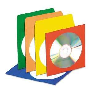 Innovera® CD/DVD Envelopes with Clear Window, Blue/Green/Orange/Red 