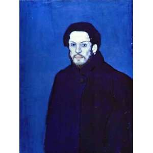  Oil Painting: Self Portrait in Blue Period: Pablo Picasso 