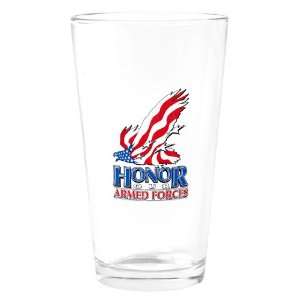  Pint Drinking Glass Honor Our Armed Forces US American 