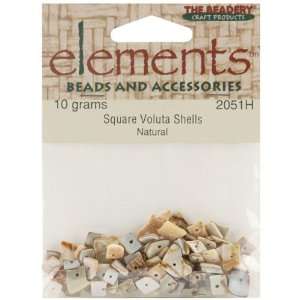  Elements Square Voluta Shell Beads 10 Grams/Pkg Natural 