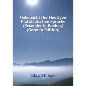   Sprache (Besonder in Emden,) (German Edition) Eduard KrÃ¼ger Books