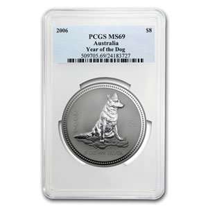  2006 5 oz Silver Lunar Year of the Dog (S1) PCGS MS 69 