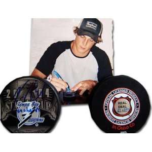 Vincent Lecavalier Tampa Bay Lightning Autographed Champs Puck with 04 