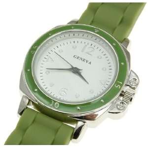    Green Round Silicone Rubber Large Face Wrist Watch Jewelry