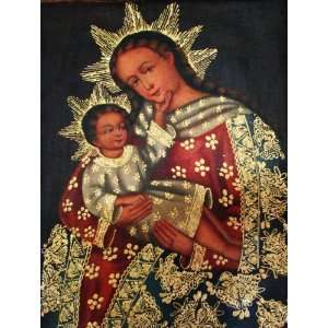   Madonna & Child Oil Painting Peru Cuzco 12x16 Icon Art