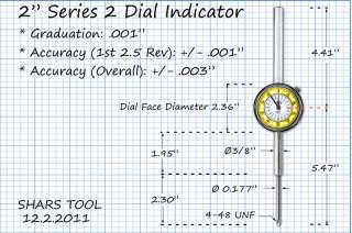 AGD 2 PRECISION DIAL INDICATOR .001 MILL LATHE TOOL NEW IN CASE