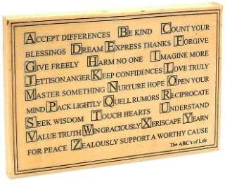 ABCs of Life Antique Finish Resin Wall or Standup Plaque 5x7 by Barnes 