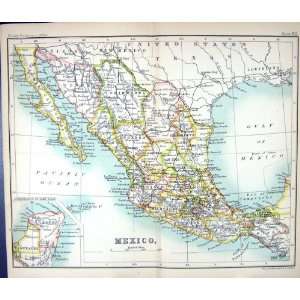   MAP c1901 MEXICO YUCATAN CAMPEACHY CALIFORNIA DURANGO
