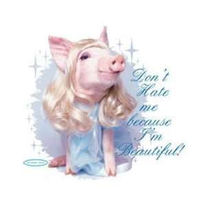  T shirts Homor Novelty Pig Beautiful L 