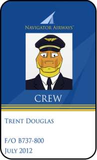 Pilot ID Card Airline Badge Airplane Costume Props  