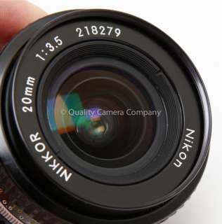 Very Nice Nikon AIS Manual 20mm f/3.5 Ultra Wide Angle  