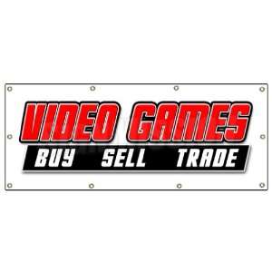   GAMES BANNER SIGN buy sell trade game signs rental Patio, Lawn