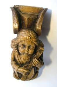 Scottish Edwardian Angel Lute carving Musical Scotland  