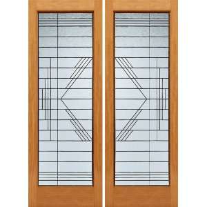   Full Screened Beveled Glass Doors with Unique Design