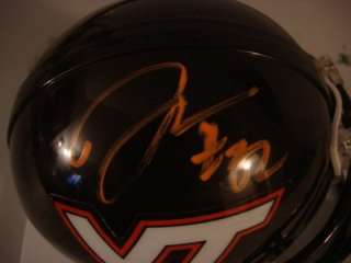Darren Evans Signed Virginia Tech Mini Helmet Auto  
