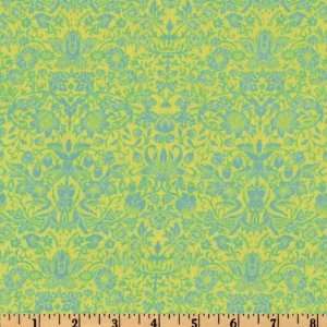  44 Wide Gabrielle Abstract Flourish Yellow/Teal Fabric 