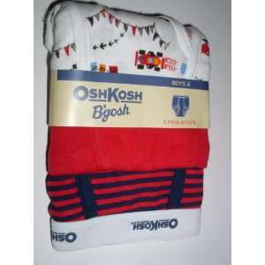  OshKosh BGosh Boys Briefs, 3 pair, Size 8, Red/Stripe/Race Car 
