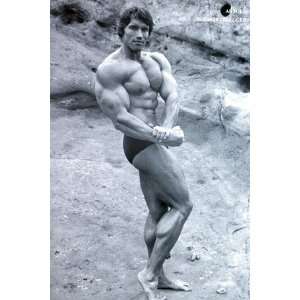 Arnold Schwarzenegger Bodybuilding POSTER Black & White Side View 23.5 