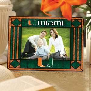  Miami Hurricanes UM NCAA Art Glass Horizontal Picture Frame 