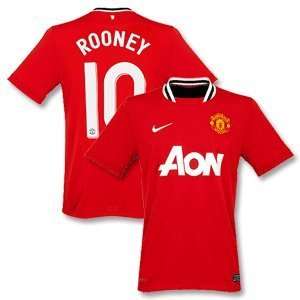  11 12 Man Utd Home Jersey + Rooney 10 (Euro Name & Number 