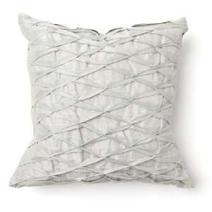  Diamond Tuck Stitch Silver Throw Pillow   Set of 2