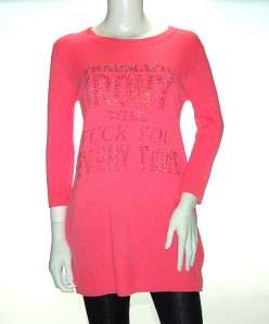 vil Wool Cashmere 3/4 Sleeve Dress Embelished Traumatic Irony Pink 