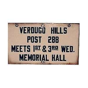   Porcelain American Legion Sign from Verdugo Hills California 1940