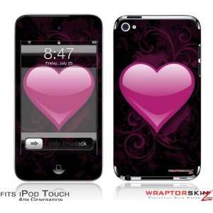  iPod Touch 4G Skin   Glass Heart Grunge Hot Pink by 