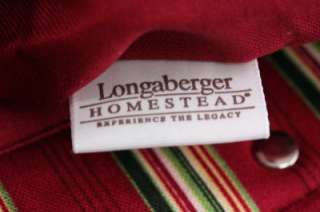Signed Longaberger Homestead Maroon Canvas Stripe Purse  
