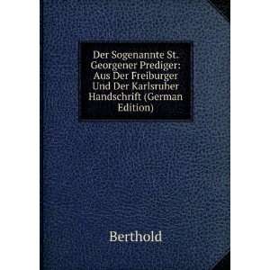   Und Der Karlsruher Handschrift (German Edition) Berthold Books