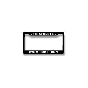  Triathlete License Plate Frame (Swim Bike Run) Automotive