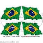 BRAZIL Brazilian Waving Flag Brasil Bumper Helmet Stickers, Decals 2 