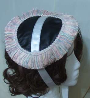 B12 Victorian Steampunk Civil black pink hat bonnet  
