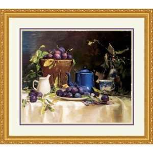   Still Life With Plums by Del Gish   Framed Artwork