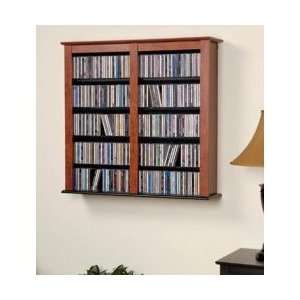   Wall CD DVD Media Storage (Cherry) (34 x 33 x 8.25): Home & Kitchen