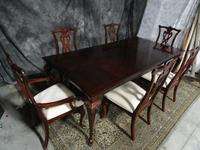 BEAUTIFUL CHERRY SIGNED THOMASVILLE DINING ROOM SET TABLE CHAIRS 