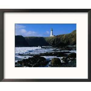  Lighthouse in Yaquina Head Natural Area, USA Framed 