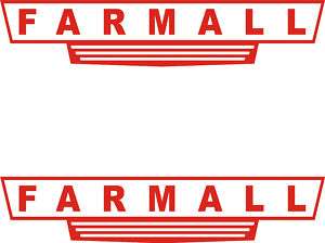 FARMALL Red Vinyl Decals Stickers 2 X 9  