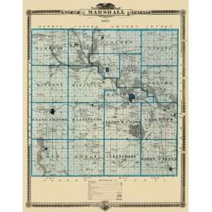  MARSHALL COUNTY IOWA (IA) LANDOWNER MAP 1875