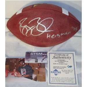  Reggie Bush Autographed Football with 05 Heisman 