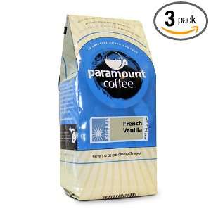 Paramount French Vanilla Ground Coffee, 12 Ounce Bags (Pack of 3 