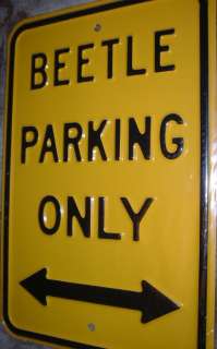 Beetle Parking Only Metal Wall Sign Yellow/Black VW Bug  