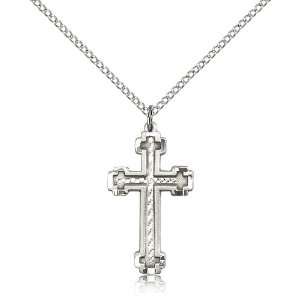 925 Sterling Silver Cross Medal Pendant 1 x 1/2 Inches 6039SS  Comes 