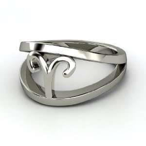 Aries Zodiac Ring, Platinum Ring