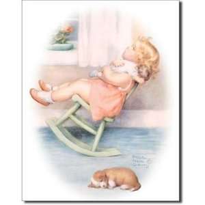   Chair with Baby by Gutmann Retro Vintage Tin Sign: Home & Kitchen