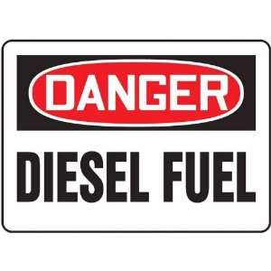 Safety Sign, Danger   Diesel Fuel, 10 X 14, Aluminum:  