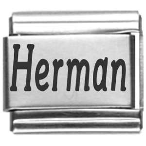  Herman Laser Name Italian Charm Link Jewelry
