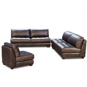  Diamond Sofa Zen Collection Armless Leather Tufted Seat Sofa 