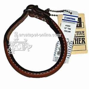  Circle T Leather Dog Collar Rolled Tan 12 inch: Pet 