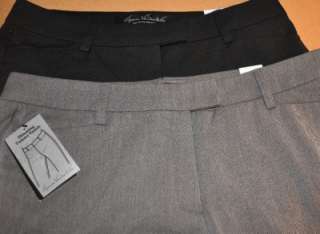 GLORIA VANDERBILT Dress Pants KEATON BLACK GRAY Slimming Tummy Panels 